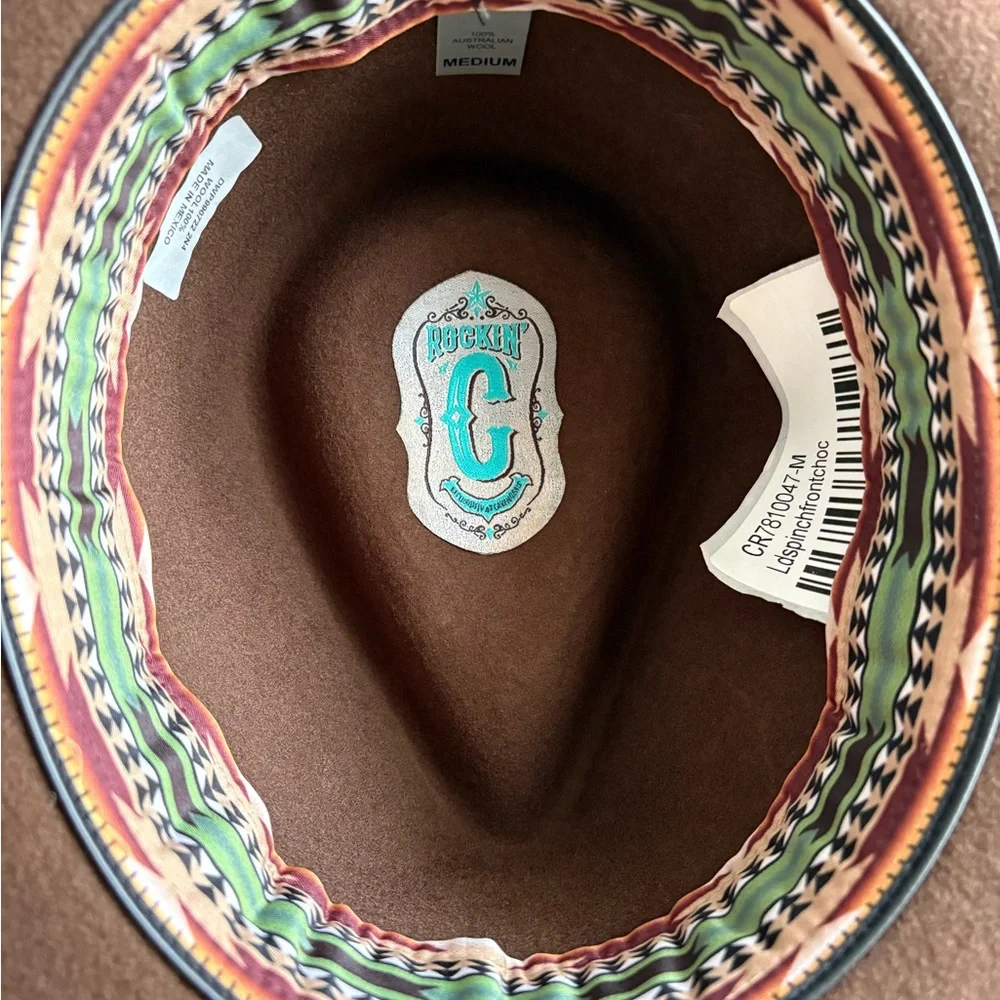 Brown Hat with Feather Accent - Picture 6 of 10